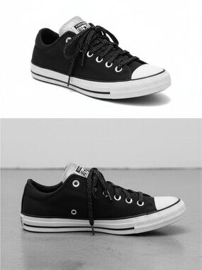 Converse Chuck Taylor All Star Low Top Black Silver Glitter Sparkle Tongue